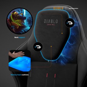 Scaun gaming negru Diablo X.One Prime, Normal Size, Burned Black