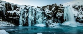 Tablou cu cascade înghețate (120x50 cm)