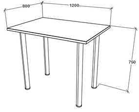 Masa haaus Rina, Wenge, 120 x 80 x 75 cm