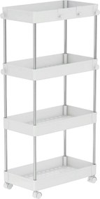 Etajera ALIOL TIP 3, alb, metal/plastic, 40x22x85 cm