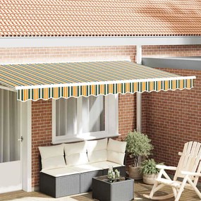 vidaXL Marchiza de 4m, verde și galben, 3.8x0.2m