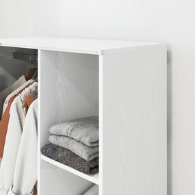 HOMCOM Dulap Haine Dulap Con 4 Ruote, Per Dormitor, 80x40x128 cm Cm, Alb | Aosom Romania