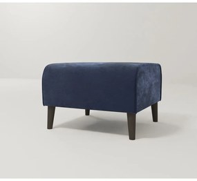 Taburet albastru închis cu tapițerie din catifea Carole – Ropez