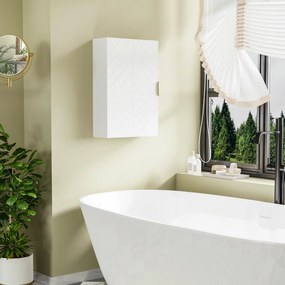 kleankin Dulap pentru Baie Suspendat cu Rafturi Ajustabile, 40x15x60 cm, Alb | Aosom Romania