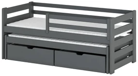 Pat pentru copii 90 cm Simo (grafit) (cu somieră). Promo -10%. 615022