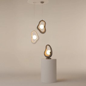 Veioza, Lampa de masa din Polirasina, Gri, Opus
