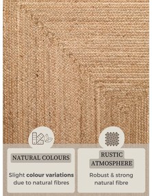 Covor în culoare naturală reversibil, țesut manual din iută 80x150 cm Sharmila Natural Brown – Hanse Home