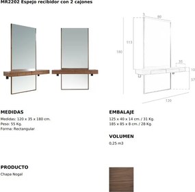 Oglinda de perete verticala cu raft tip consola Alline