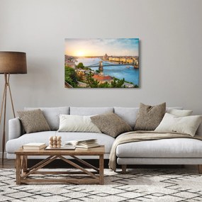 Tablou cu orașul Budapesta și râu (90x60 cm)