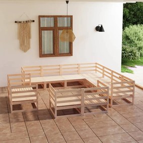 3075944 vidaXL Set mobilier de grădină, 11 piese, lemn masiv de pin