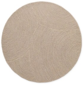 Covor bej țesut manual rotund din lână ø 120 cm Eleni Light Beige – Hanse Home