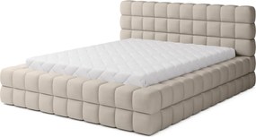 Pat tapitat cu somiera rabatabila si lada depozitare, 180x200 cm, ELTAP, BE-DIZ-MET-18TOU, Dizzle, metal/poliester, bej