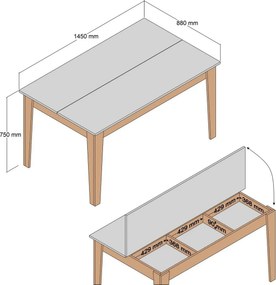 Masă de sufragerie Milan White and Walnut