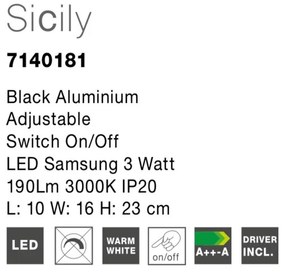 Aplica LED cu spot directionabil design minimalist Sicily NVL-7140181