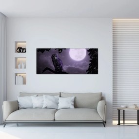 Tablou - Bufniță de noapte, violet (120x50 cm)