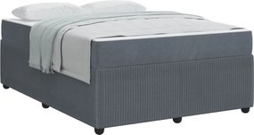 vidaXL Cadru de pat cu saltea Gri închis 160 x 200 cm țesătură