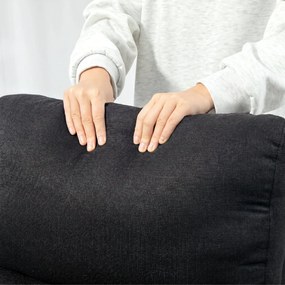 HOMCOM Fotoliu Recliner din In cu Suport Reglabil pentru Picioare, 69x91,5x103 cm, Negru | Aosom Romania