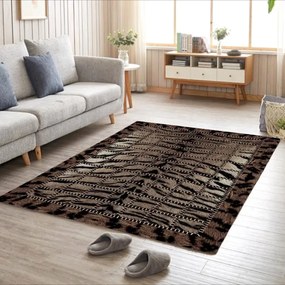 Covor camera antiderapant 80x150 cm maro cu negru