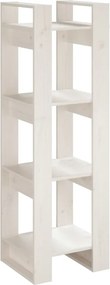 vidaXL Bibliotecă/Separator cameră, alb, 41x35x125 cm, lemn masiv pin