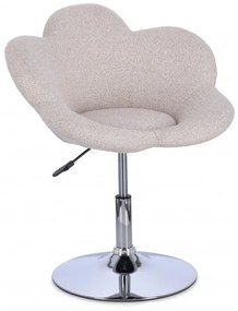 Scaun cu inaltime reglabila, bej, cu picior cromat, Fleur, Yes