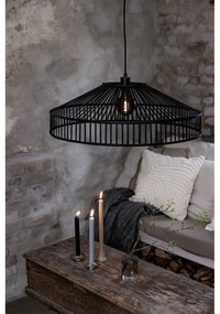 Lustră neagră cu abajur din bambus ø 70 cm Tapa – Markslöjd