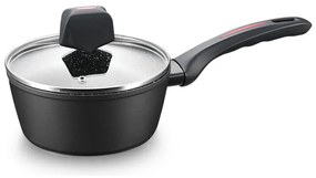 Cratita cu capac Royalty Line FSN18, 18 cm, 1,8 L, Finisaj granit, Inductie, Negru