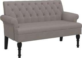 vidaXL Bancă cu spătar, gri taupe, 120x62x75,5 cm, textil