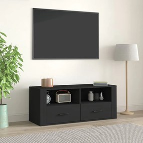 816809 vidaXL Comodă TV, negru, 100x35x40 cm, lemn prelucrat