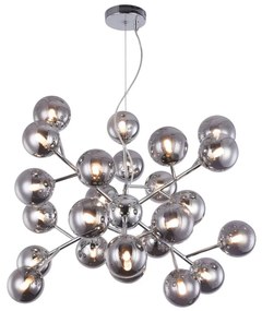 Lustra deosebita cu 24 de surse de lumina Dallas, crom/ fumuriu MYMOD545PL-24CH