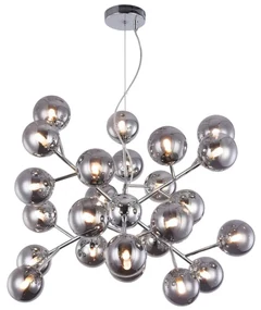 Lustra deosebita cu 24 de surse de lumina Dallas, crom/ fumuriu MYMOD545PL-24CH
