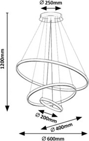 Rabalux 72349 - Lustră suspendată pe cablu BELIZA LED reglabilă/90W/230V 3000-6500K + telecomandă