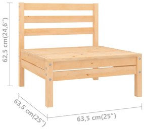 Canapea de mijloc pentru gradina, lemn masiv de pin Maro, canapea de mijloc, 1