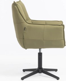 HR560CROSS Scaun Khaki Piele Ecologica Premium Soft cu Bază Neagră