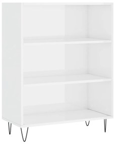 828358 vidaXL Bibliotecă, alb extralucios, 69,5x32,5x90 cm, lemn prelucrat