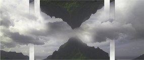 Tablou - Munții din Islanda, colaj geometric (120x50 cm)