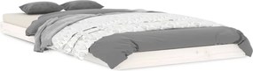 vidaXL Cadru de pat, alb, 90x200 cm, lemn masiv de pin