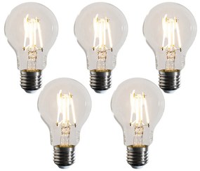 Set de 5 becuri LED E27 dimabile A60 transparente 4.5W 500 lm 2700K