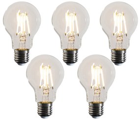 Set de 5 becuri LED E27 reglabile A60 transparente 4,5W 500 lm 2700K