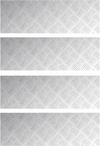 vidaXL Trepte Dreptunghiular 4 pcs Argintiu 75 x 25 cm Aluminiu