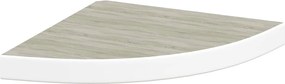 vidaXL Raft de perete de colț, stejar și alb, 35x35x3,8 cm, MDF