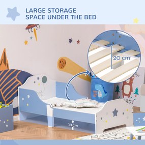 HOMCOM Pat Copii cu Protecții Laterale Siguranță, pentru +3 Ani, 143x74x59cm | Aosom Romania