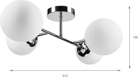 Brilagi - Lustru aplicat MALONY, 4xE14/20W/230V, crom lucios