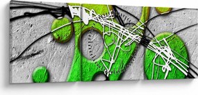 Tablou abstract (cu ceas) (90x30 cm)