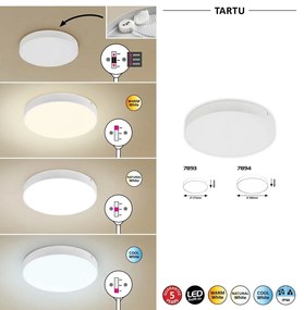 Plafoniera LED slim de exterior IP44 Tartu alb 17,5cm