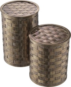 Set de 2 cutii din alama/ Accesoriu pentru masa de machiaj Lausanne vintage