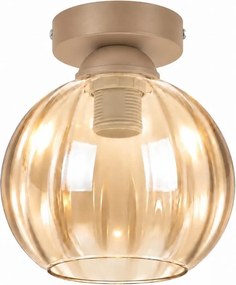 BRILAGI -LED Plafonieră R GLASS 1xE27/60W/230V Ø 18 cm bej/bej fumuriu