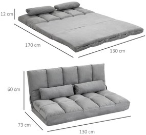 HOMCOM Canapea De Podea Pliabila, 130x73x60 cm Gri | Aosom Romania