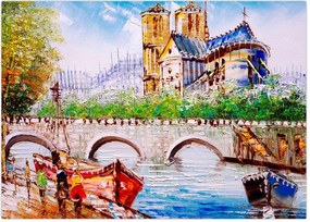 Tablou - Pictură în ulei a orașului (70x50 cm)