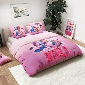 Set lenjerie de pat roz MY LITTLE PONY FRIENDSHIP + cearceaf din Jersey 90x200cm