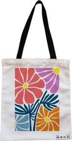 Sacosa de Panza pentru Cumparaturi, Geanta Tote, Boho Style 11, Cu fermoar, 38x34.5 cm, Alba, BEKZ®